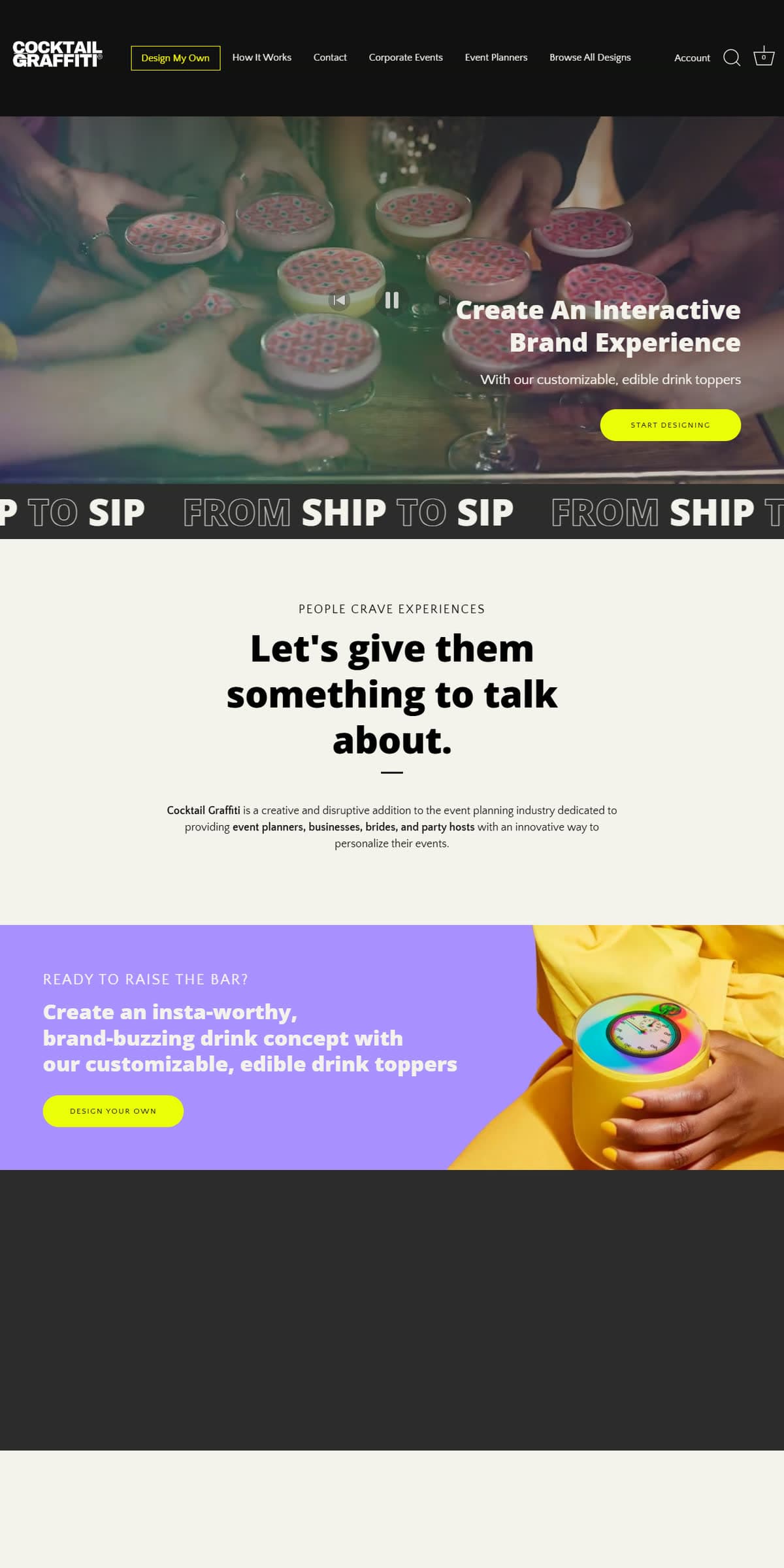 cocktailgraffiti.com website built on Shopify