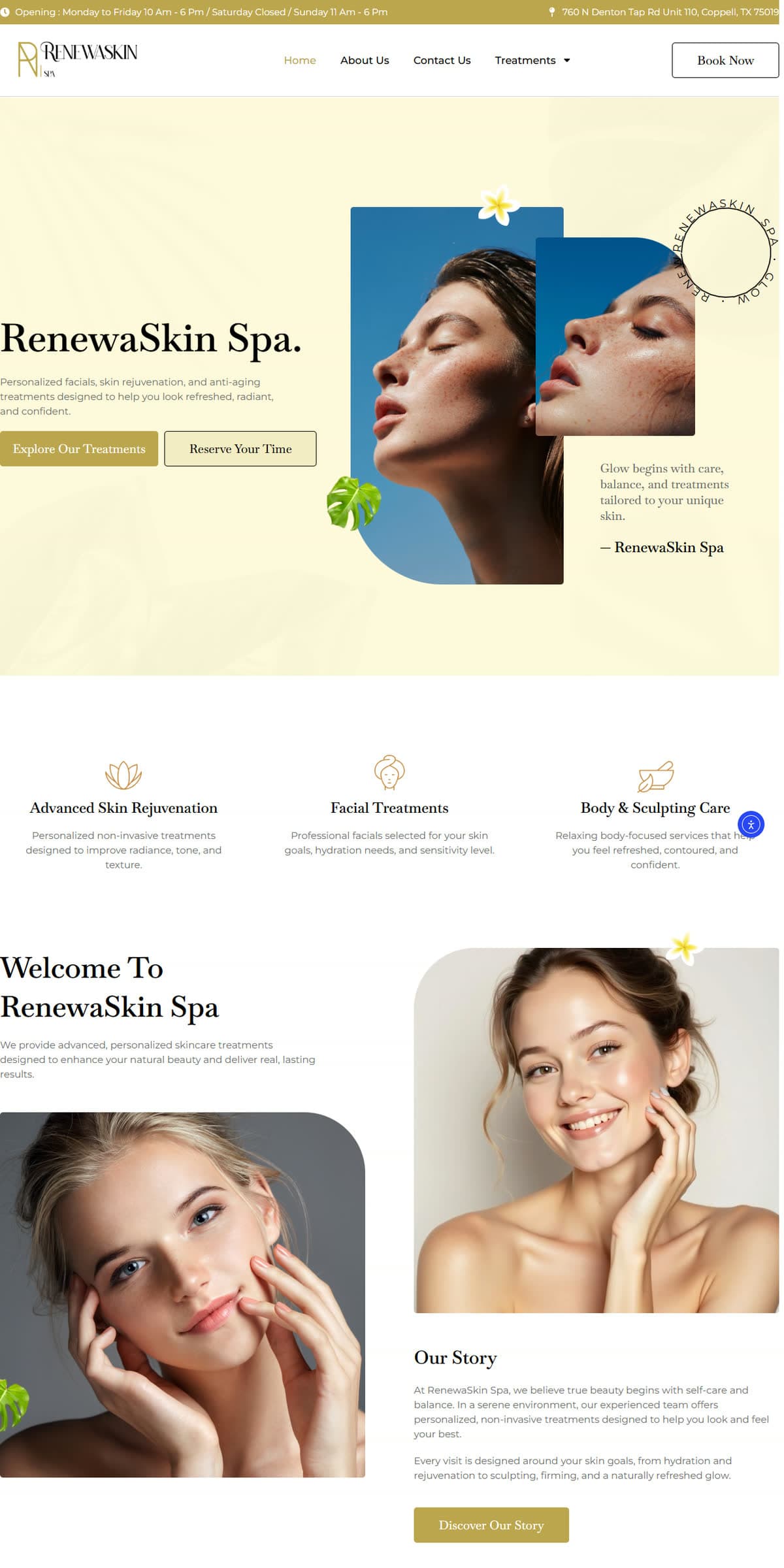 renewaskin-spa.com website built on WordPress (Elementor)